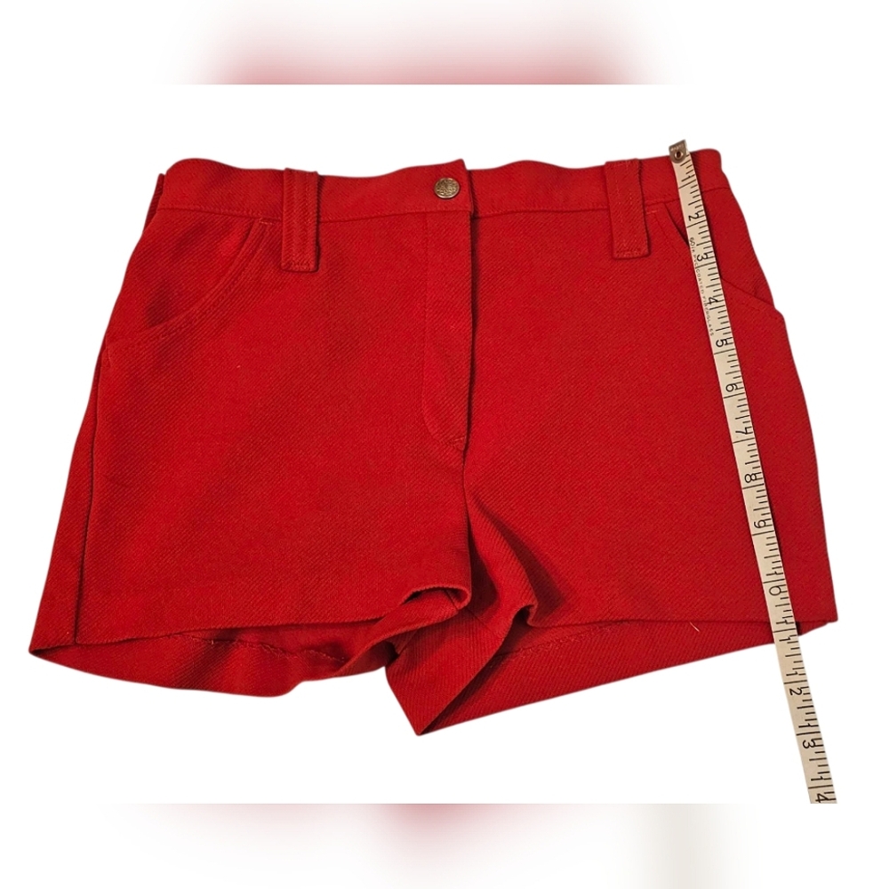 Vintage 70s Sears Women's High Waist Red Shorts Size 7 - Picture 9 of 10